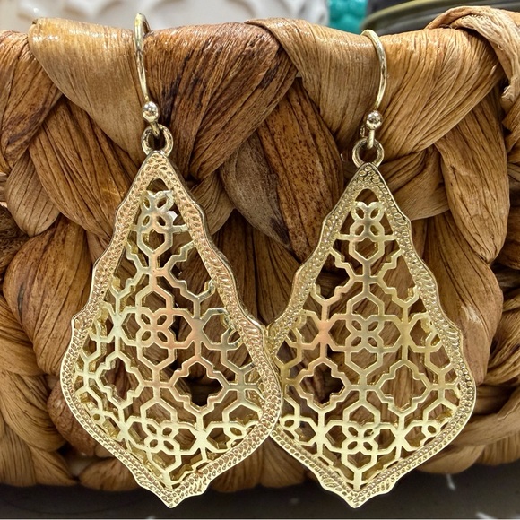 Kendra Scott Jewelry - Kendra Scott Gold Filigree Teardrop Dangle Earrings